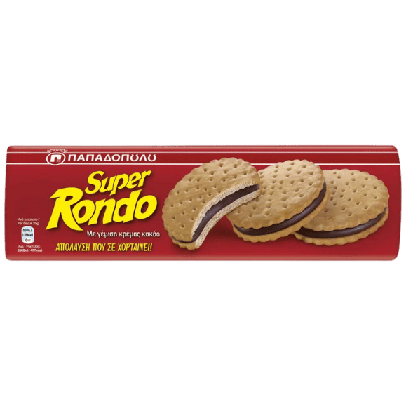 Super Rondo Schokoladenkekse (500g) Papadopoulou von Papadopoulos bei Araxxon  - Hochwertiges griechisches Produkt.   Super Rondo Schokoladenkekse (500g) Papadopoulou από Papadopoulos στο Araxxon  - Αυθεντικό ελληνικό προϊόν.